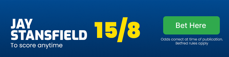 Jay stansfield to score anytime at 15/8