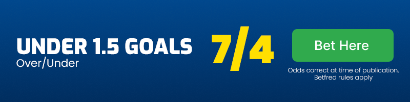 Under 1. 5 goals at 7-4