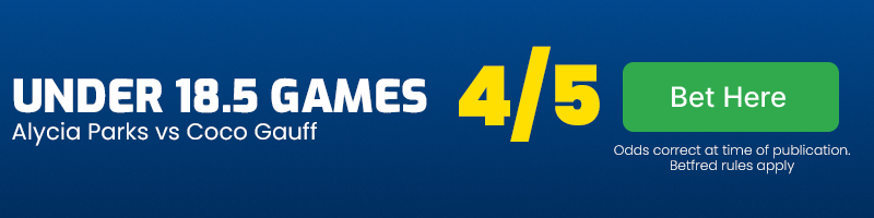 Under 18. 5 games in alycia parks vs coco gauff at 4-5