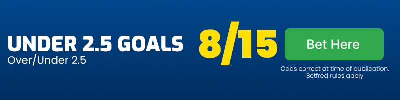 Under 2. 5 goals at 8-15