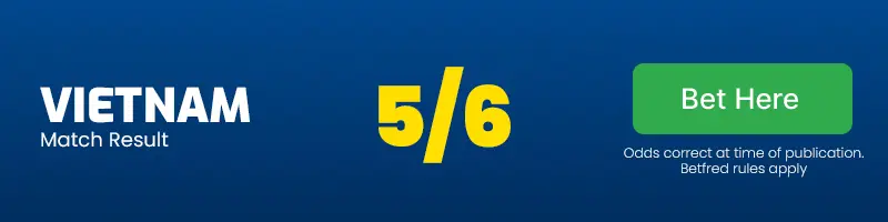 Vietnam at 5/6 to beat indonesia