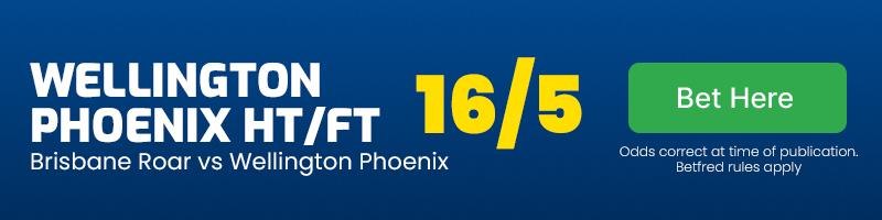 Wellington phoenix half-time-full-time vs brisbane roar at 16-5