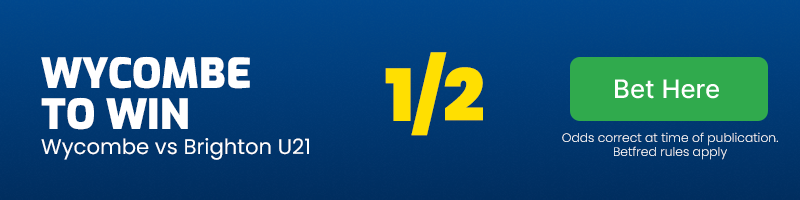 Wycombe wanderers to beat brighton u21 at 1-2