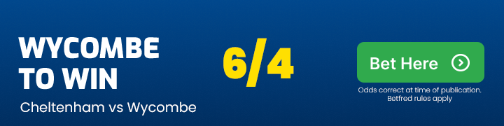 Wycombe to beat cheltenham