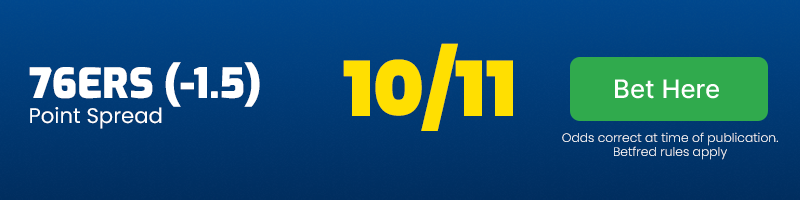 76ers to cover 1. 5 spread at 10-11