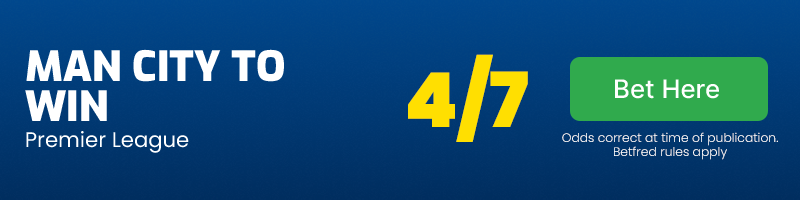 Man city to win premier league at 4/7
