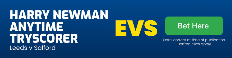 Harry newman leeds tryscorer at evens