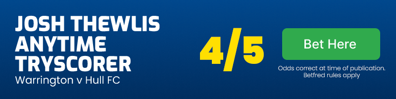 Josh thewlis anytime tryscorer @ 4/5