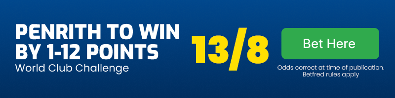 Penrith panthers to win world club challenge by 1-12 @ 13/8