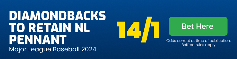 Arizona diamondbacks to win nl pennant @ 14/1