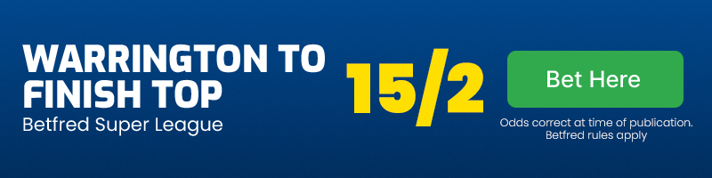 Warrington wolves to win league leaders' shield at 15/2