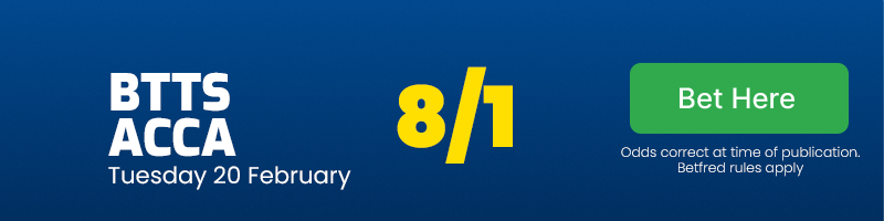 Btts acca at 8/1