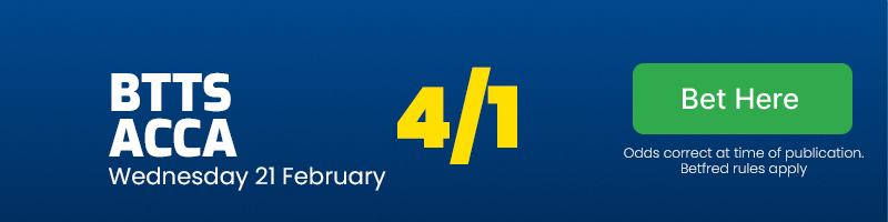 Btts acca at 4/1