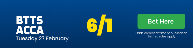 Btts acca at 6/1