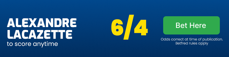 Alexandre lacazette to score anytime at 6-4