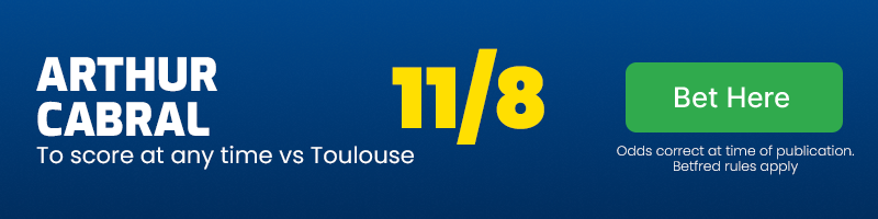 Arthur cabral to score at any time vs toulouse