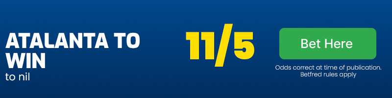 Atalanta to win to nil at 11-5