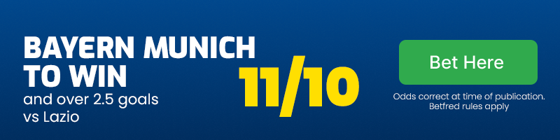 Bayern munich to win and over 2. 5 goals vs lazio
