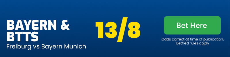 Bayern and both teams to score at 13/8