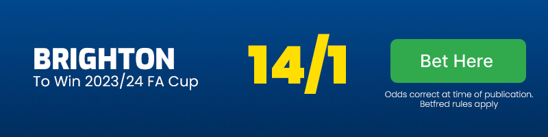 Brighton to win 2023-24 fa cup at 14-1