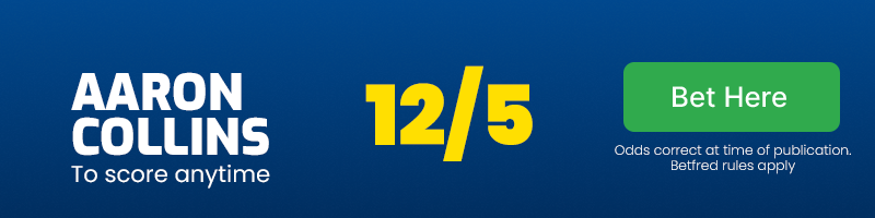 Aaron collins to score anytime at 12/5