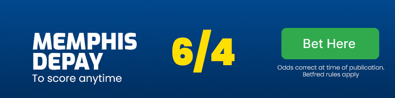 Memphis depay to score anytime at 6/4