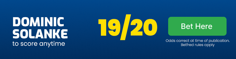 Dominic solanke to score anytime at 19-20
