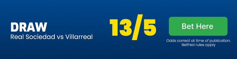 Draw in real sociedad vs villarreal at 13-5