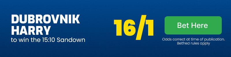 Dubronik harry to win 15. 10 sandown at 16-1