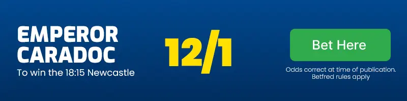 Emperor caradoc to win the 18. 15 newcastle at 12/1