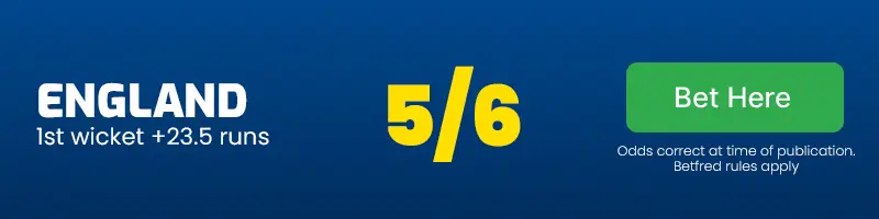 England 23. 5 runs 1st wicket 5-6