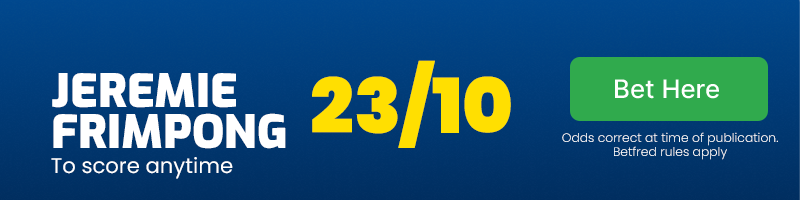 Jeremie frimpong to score anytime at 23/10