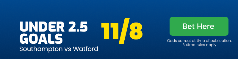 Under 2. 5 goals at 11/8