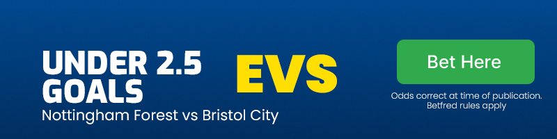 Under 2. 5 goals at evs