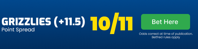 Grizzlies to cover 11. 5 spread at 10-11