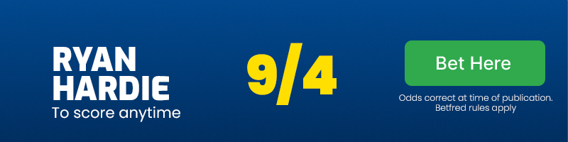 Ryan hardie to score anytime at 9/4