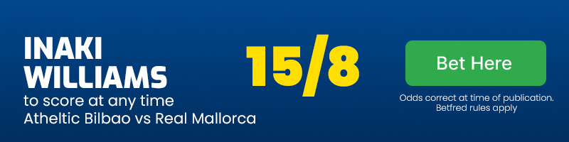 Inaki williams to score at any time athletic bilbao vs real mallorca