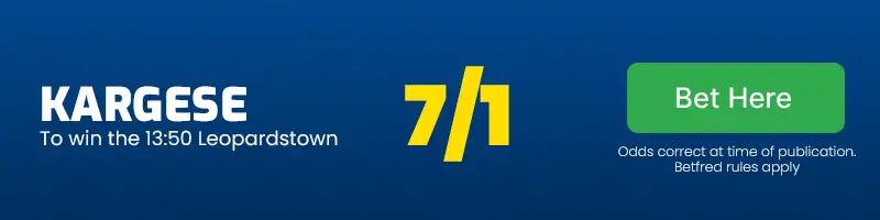 Kargese to win the 13. 50 leopardstown at 7/1