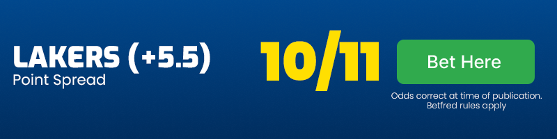 Lakers to cover 5. 5 spread at 10-11