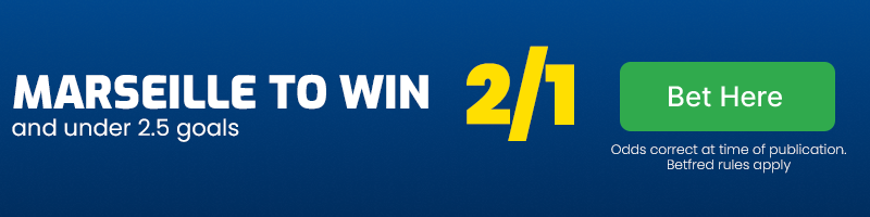 Marseille to win and under 2. 5 goals at 2-1