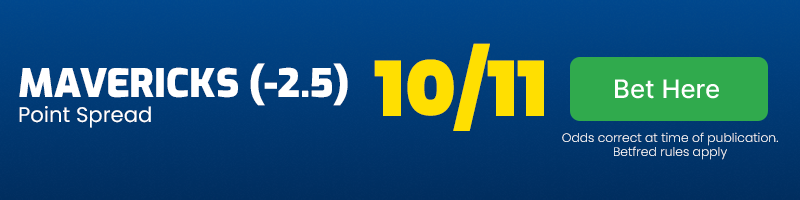 Mavericks to cover 2. 5 spread at 10-11