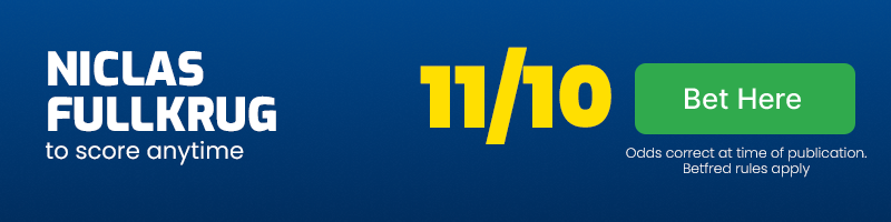 Niclas fullkrug to score anytime at 11-10