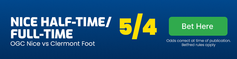 Ogc nice ht-ft vs clermont foot at 5-4