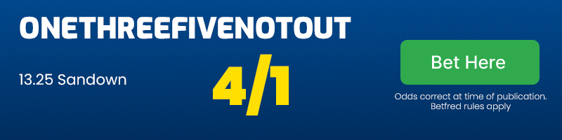 Onethreefivenotout sandown 13. 25