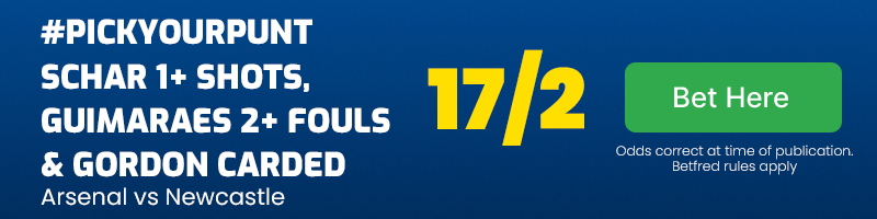 #pickyourpunt in arsenal vs newcastle at 17-2