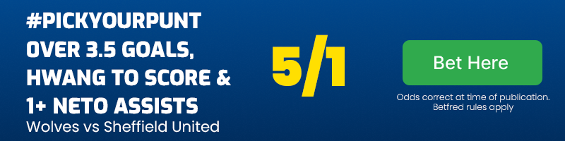 #pickyourpunt in wolves vs sheffield united at 5-1
