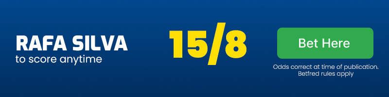 Rafa silva to score anytime at 15-8