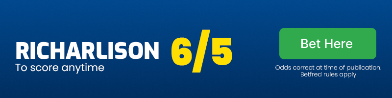Richarlison to score anytime at 6/5