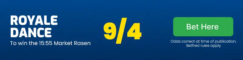 Royale dance to win the 15. 55 market rasen at 9/4