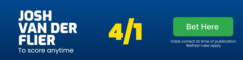 Josh van der flier to score anytime at 4/1